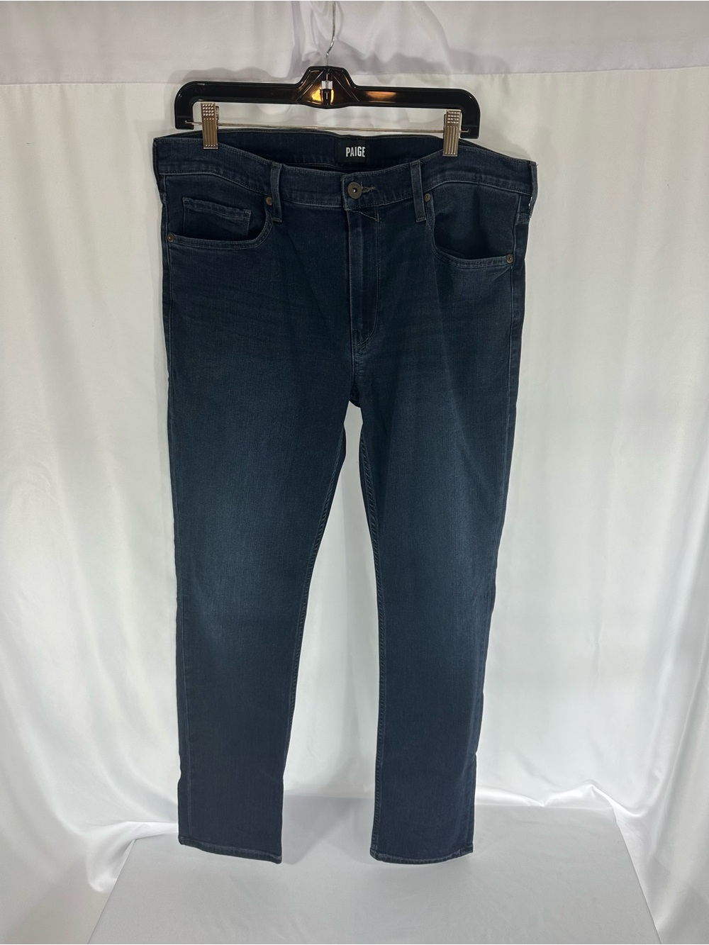 PAIGE Men’s Designer Jeans Bundle – 2 Pairs Size 36 (Gray & Dark Wash)